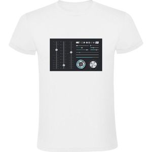 Muziek mixer Heren T-shirt | geluid | DJ | geluidstechnicus | muzikant | festival | feest | Wit