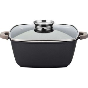 Kookpan Graniet met Glazen Deksel FUNTZIO 28 cm, 7,4 l - Kookpot - Soeppan