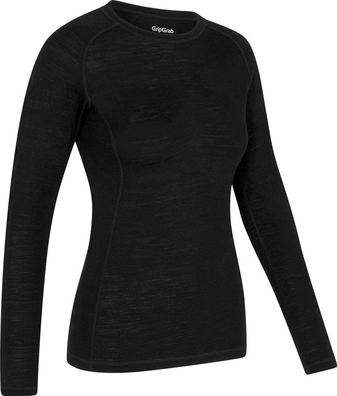 GripGrab - Merino Blend - Lange Mouw Fiets Ondershirt - Zwart
