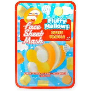 Face sheet mask fluffy mallows - vanille - gezichtsmasker - tissue selfie mask - sheetmask met print marshmallow