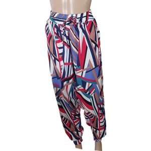 Broek - Zomerbroek - Yoga broek - Strandbroek - Palazzo - Elastische Band - Dames - Comfort - Kleur Wit/Zwart/Blauw/Oranje - Maat 38-40