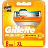 Gillette  Fusion Power + leaflet-8 stuks- Scheermesjes