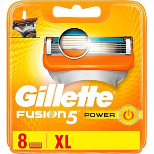 Gillette  Fusion Power + leaflet-8 stuks- Scheermesjes