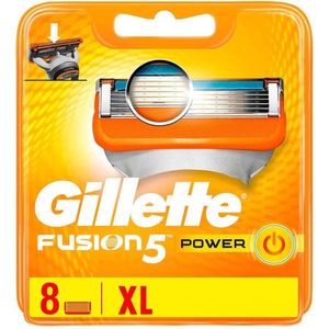 Gillette  Fusion Power + leaflet-8 stuks- Scheermesjes