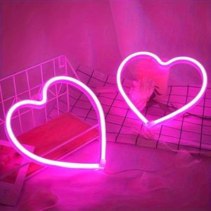 Neon Lamp - Hart - Roze - 20 x 20cm - Excl. 3 AA batterijen - Neon Verlichting - Wandlamp