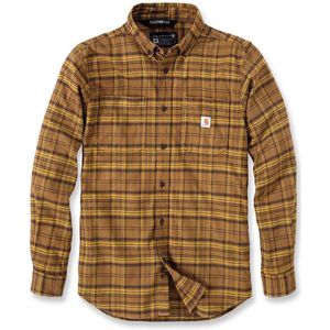 Carhartt Rugged Flex Relaxed Fit Flanellen Overhemd Met Lange Mouwen Bruin XL