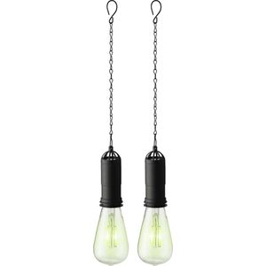 2x stuks groene solar tuinverlichting hanglampen kunststof 20 cm - Solarlampen - Hanglampen - Tuinverlichting