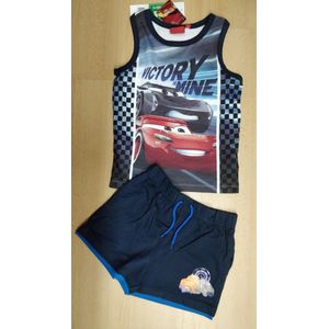 Disney Cars set - mouwloos - marineblauw - maat 92/98