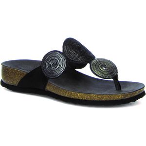 Think! - JULIA - Pantolette - Zwart/Kombi - Chroomvrij Gelooid Leer