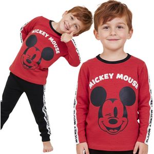 DISNEY Mickey Mouse Tweedelige pyjama voor jongens, KATOENEN pyjama met lange mouwen
