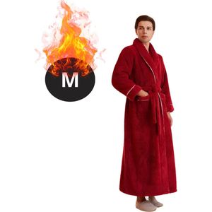 Bovista Badjas Heren - Fleece - Katoen - Badstof - Sauna - Hamam - Wafel - Bathrobe - Duster - Ochtendjas - Spa - Kimono - Rood M