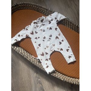 Boxpakje Hazelnoot Hartjes - Wit/Bruin - Little Adventure - Maat 50/56 - Hartjes - GOTS keurmerk