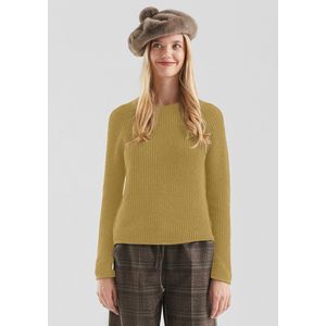 Gebreide Trui - Katoenmix - Gemêleerd - Met Raglanmouwen - Ronde Hals