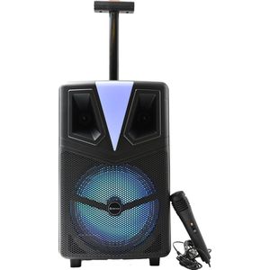 Denver TSP307 - Bluetooth Partyspeaker - Karaokemicrofoon - LED Discolamp - Trolley