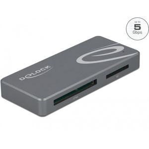 USB Type-C-kaartlezer voor CFast- en SD-geheugenkaarten + USB-hub met Type-A en USB Type-C-poort