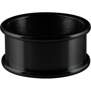 Quiges Stapelring Ring - Basisring  - Dames - RVS zwart - Maat 18 - Hoogte 8mm