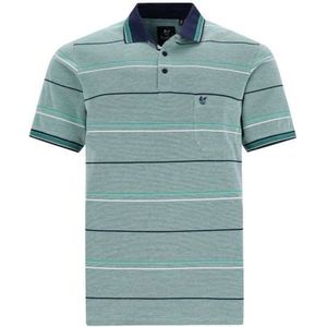 Hajo - Poloshirt Piqué - heren- groen gestreept - maat L