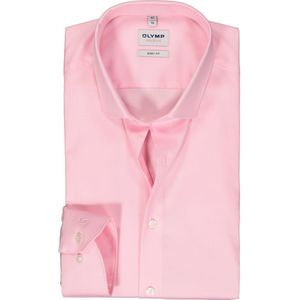 OLYMP Level 5 body fit overhemd - mouwlengte 7 - structuur - roze - Strijkvriendelijk - Boordmaat: 44