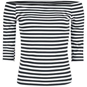 Forplay Stripes Longsleeve Dames Shirt met lange mouwen - zwart/wit - S