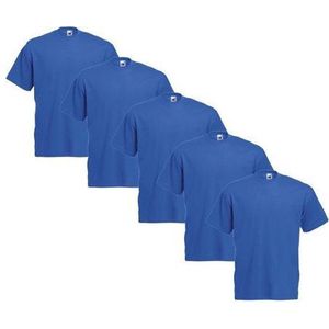 Fruit of the Loom - 5 stuks Valueweight T-shirts Ronde Hals - Blauw - XL