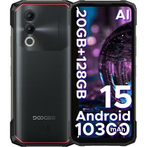 DOOGEE Blade 20 Robuuste Smartphone - Android 15 Outdoor Smartphone- 10300 mAh - 90 Hz - 20 GB + 128 GB/2 TB - 6 MP camera - NFC/Face ID - Zwart