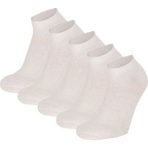 Apollo basic sneaker sokken wit Maat 31/34 5-pack