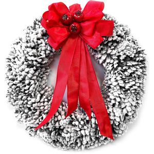 Frozen krans met rode strik! [Winter - Kerst - Deurkrans - Kerstdecoratie - Hygge - Naturel - Chic - Luxury - Scandinavisch - Slow living]