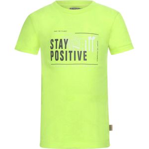 DJ Dutchjeans - T-shirt - Neon - Yellow - Stay - Positive - Maat 116