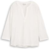 TOM TAILOR - Shirt - Wit - Driekwart Mouw - Normale Pasvorm