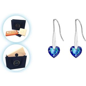 CHARO Cadeau Voor Vrouw - Swarovski - Oorbellen - Blauw - Zilver