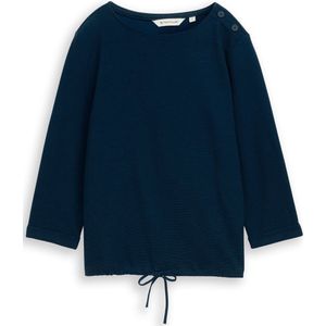 Tom Tailor - Shirt - Sky captain blue - Lange Mouwen - Met Knopen op de Schouder