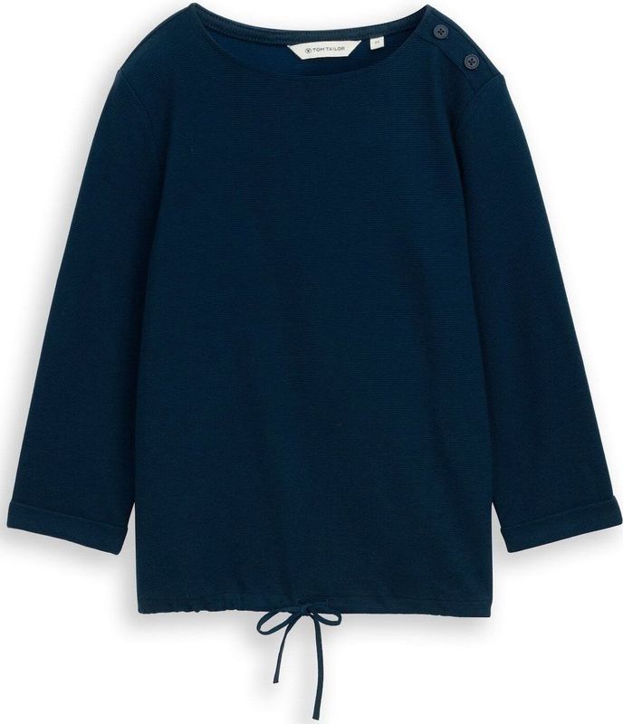 Tom Tailor - Shirt - Sky captain blue - Lange Mouwen - Met Knopen op de Schouder