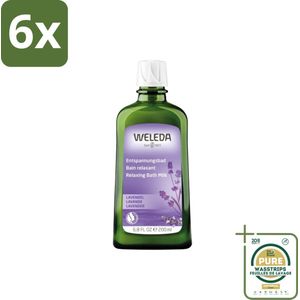 WELEDA - Ontspanningsbadmelk - Lavendel - 200 ml - Voordeelverpakking - 6 stuks - Aromatherapie - Natuurlijke badproducten