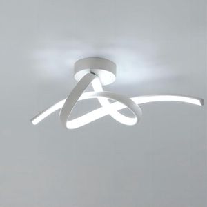 Goeco Plafondlamp - 38cm - Medium - Led - 18W - Wraparound Curve Plafondlamp - Aluminium - Koel Wit Licht - 6500K