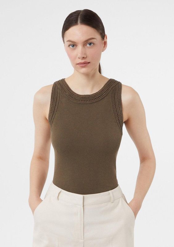 COMMA Gebreide top  ombergrijs