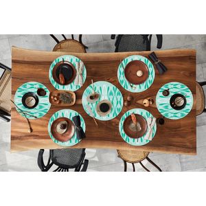 Ronde placemats - Onderlegger - Placemats rond - Winter - Turquoise - Design - 10 stuks - Kerst - Cadeau - Kerstcadeau voor mannen, vrouwen en kinderen