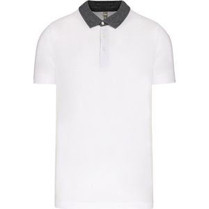 Kariban Tweekleurige herenpolo jersey K260 - White / Dark Grey Heather - XXL