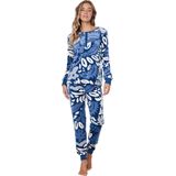 Pastunette - Blue Bloom - Pyjama/Huispak - Velours - Blauw - Maat 36