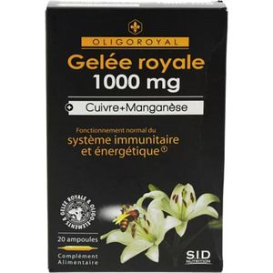 S.I.D Nutrition Oligoroyal Royal Jelly 1000 mg + Koper + Mangaan 20 Ampullen