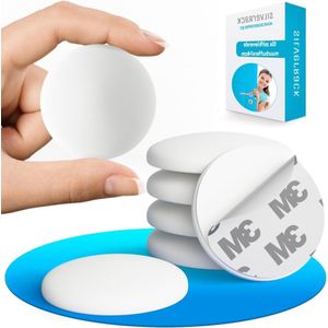 Deurstopper voor muur zelfklevend wit wandbuffer - 10 stuks
