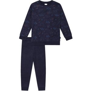Schiesser - Jongenspyjama Set - Donkerblauw - Warme Kwaliteit Badstof - Fleece - Interlock