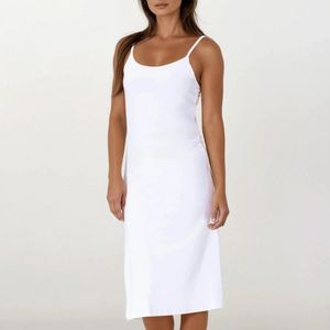 Onderjurk met Kant - Dames - Bamboe Viscose - Wit - Lang (112CM) - Maat S/M - EU 36-38