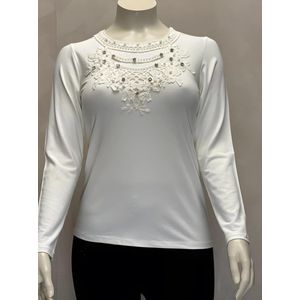 Dames Blouse met Lange Mouwen - White