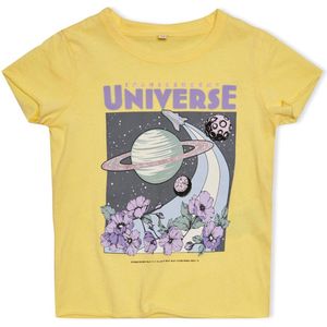 Only t-shirt meisjes - geel - KMGlucy - maat 92
