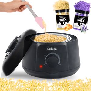 Solura Wax Apparaat - Ontharingsapparaat - Harsapparaat - Waxverwarmer - Wax Heater - Ontharen - Wax Beans - 400 gram Wax Parels - Siliconen Spatel - Geschikt voor het Ontharen van Lichaam en Gezicht