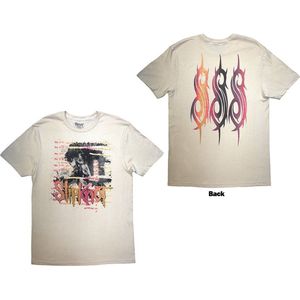 Slipknot - 25th Anniversary Inlay Heren T-shirt - S - Creme