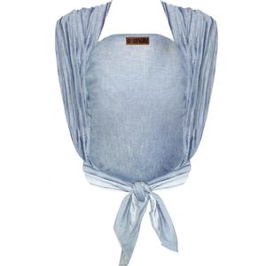 ByKay Draagdoek Woven Wrap Deluxe - Ergonomische Draagdoek voor Babies tot Peuters van 23kg - Draagbaar op Buik, Heup en Rug - Stonewashed Denim - Maat 6