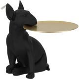 J-Line Plateau Hond Poly Zwart/Goud - Dienblad 32.00 x 23.00 cm