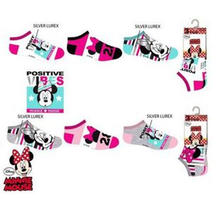 Minnie Mouse | 6 Paar | Roze | Blauw | Grijs | Maat 23-26