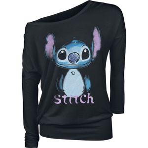 Lilo & Stitch Graffiti Dames Shirt met lange mouwen - zwart - 4XL